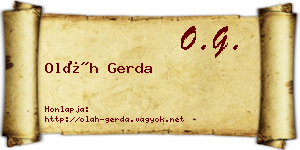Oláh Gerda névjegykártya